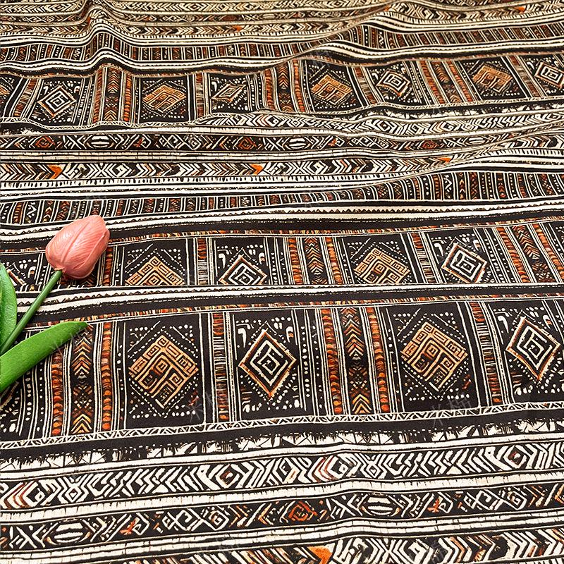 Ethnic Striped Cotton Fabric: Sewing Material (56" Wide)