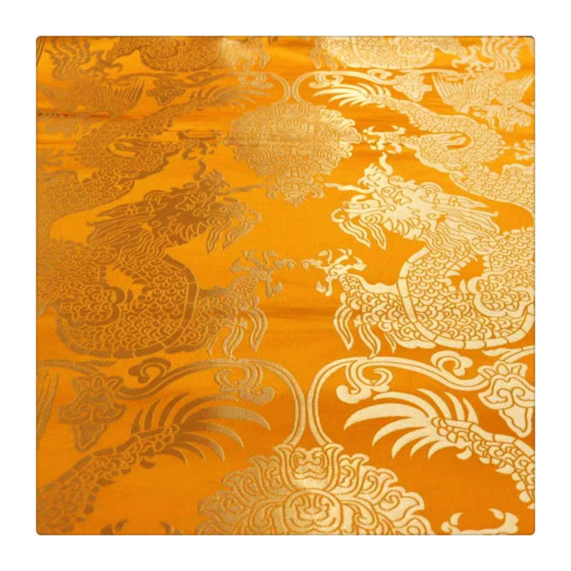 Dragon Jacquard Satin Fabric: 29" Rayon Brocade by the Meter