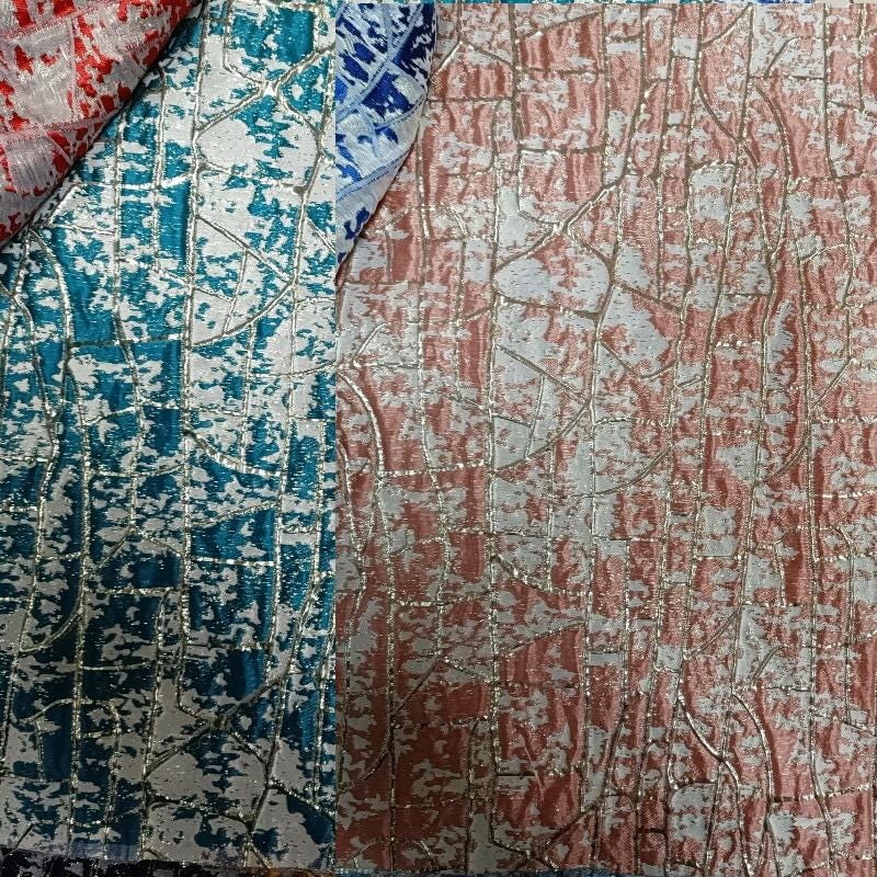 Metallic 3D Texture Jacquard Fabric - 56" Wide - Upholstery & Sewing