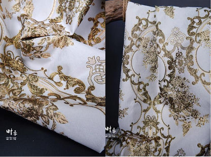 Jacquard Damask Fabric: Retro Palace Style, 55" Wide