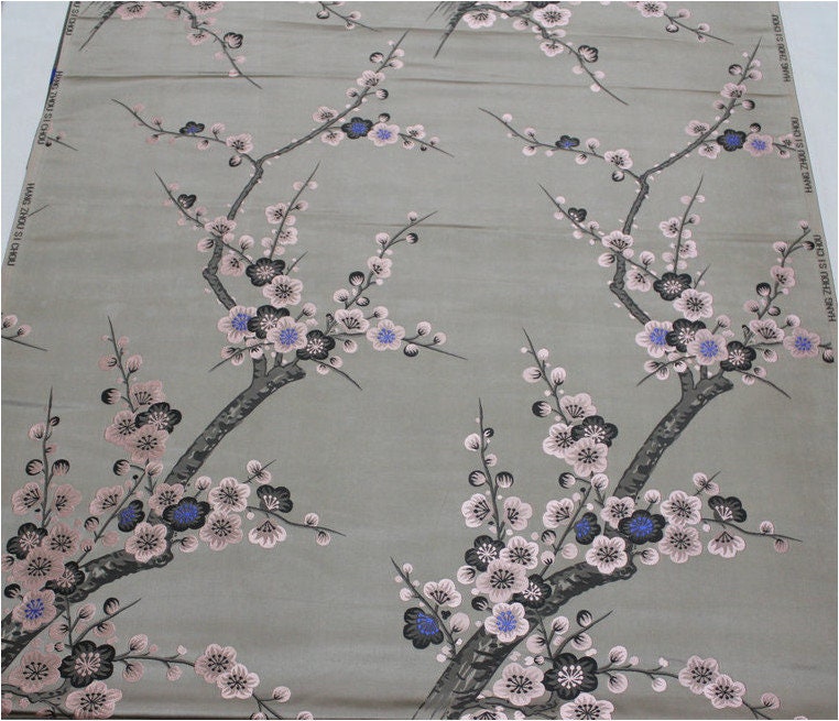 Plum Blossom Brocade Fabric: Chinese Jacquard Silk Rayon Blend (29.5" Wide)