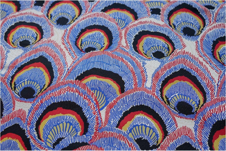 Tissu Plume de Paon : mélange de rayonne teint en fil, 150 cm de large – au mètre