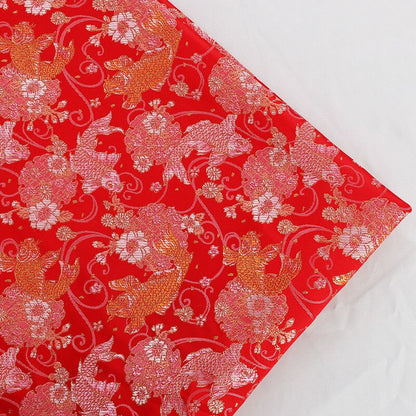 Koi Fish Brocade Fabric: 57"W Chinese Style Rayon Sewing Material