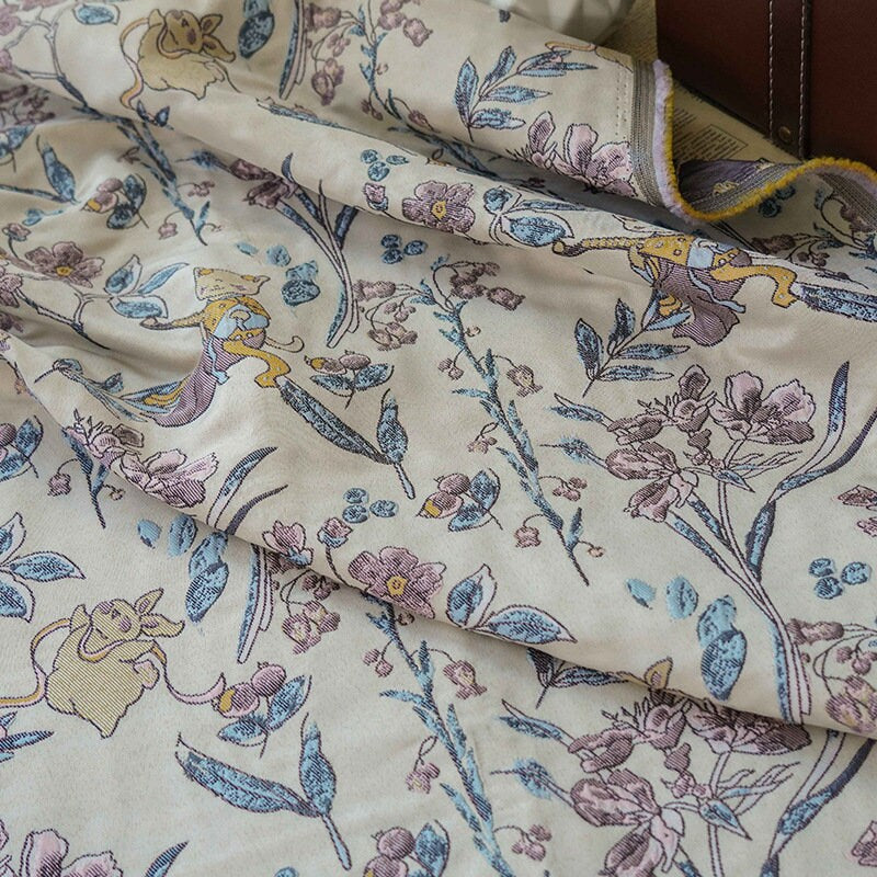 Animal Print Jacquard Fabric: Gold Thread Embossed Upholstery, Costume, Sewing (55"W)