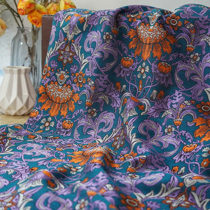 Floral Jacquard Fabric: Ancient Colors 3D Texture, 59"W