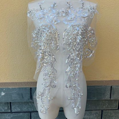 Embroidered Lace Trim: Light Ivory Bridal Wedding Veil with Sequins