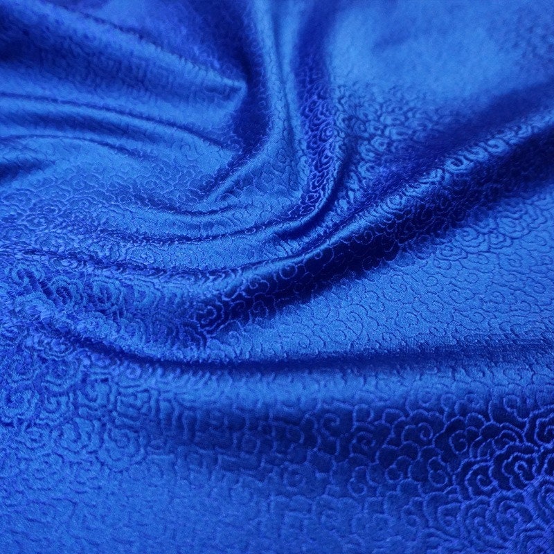 Tissu jacquard brocart nuage : Matière pour costumes verts et bleus
