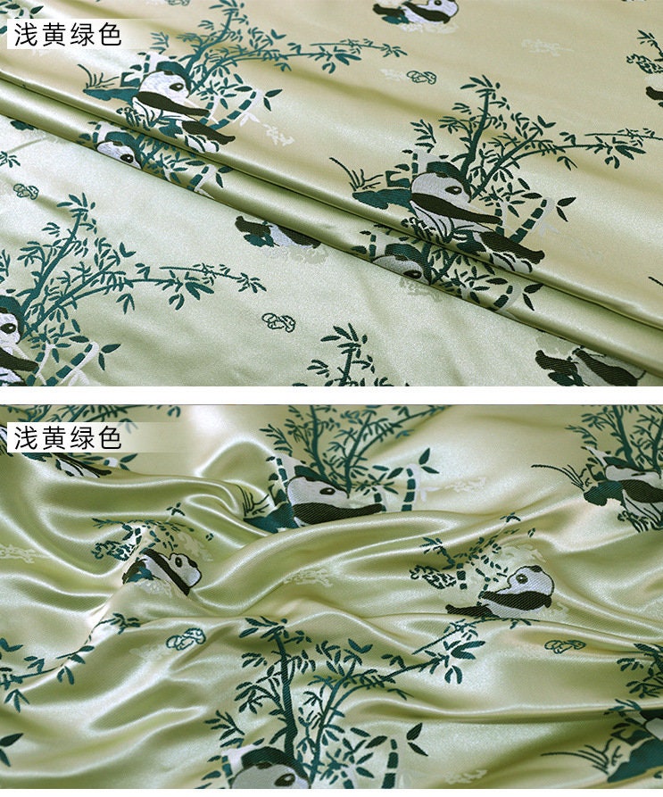 Panda Bamboo Jacquard Fabric: Rayon Polyester Blend, 59" Wide