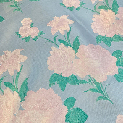 Pink 3D Flower Jacquard Fabric: Upholstery, Costume, & Handbag Sewing - 57" Wide
