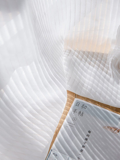 Store vénitien japonais 110 po H - Tissu : Rideau en polyester blanc transparent