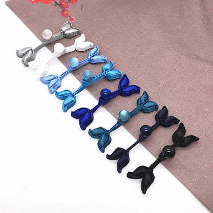 Handmade Satin Leaf Frog Buttons: Cheongsam Chinese Knot Closures