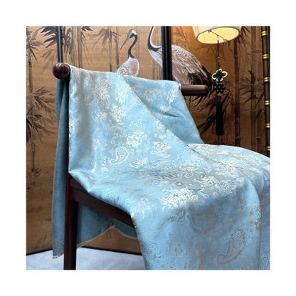 Cashew Flower Jacquard Fabric: Rayon Blend Satin, 59" Wide