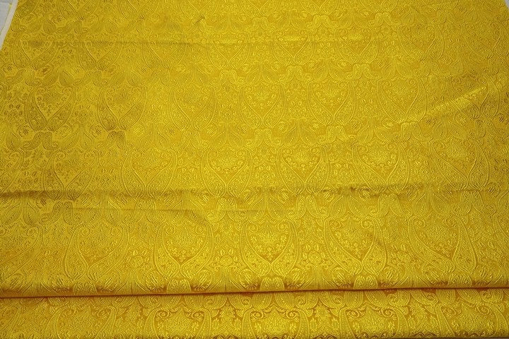 Silk Brocade Fabric: Pipa Flower Upholstery Drapery, 29.5"W