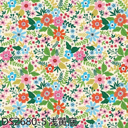 Floral Cotton Fabric: Colorful Small Flower Print, Soft DIY Sewing Material