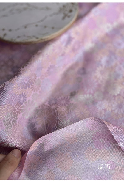 Floral Silk Brocade Fabric: 59"W Rayon Blend, Cheongsam Sewing Material