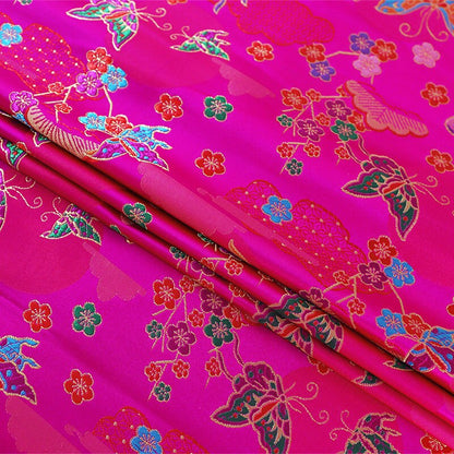 Butterfly Jacquard Brocade Fabric: Traditional Rayon Sewing Material