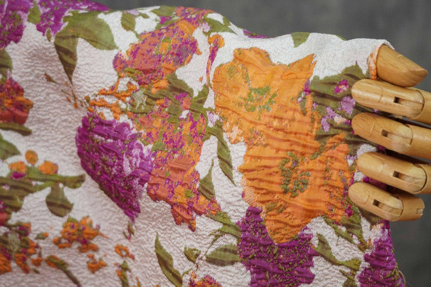 Floral Embroidered Jacquard Fabric: French Country Style Upholstery Sewing Material