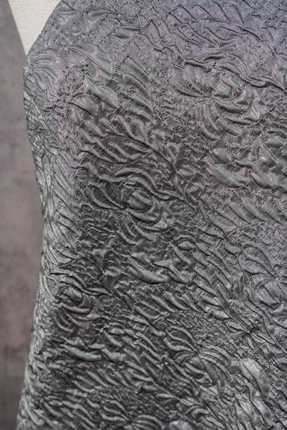 Embossed Jacquard Fabric with Metallic Threads ��� Textured Vintage Ma