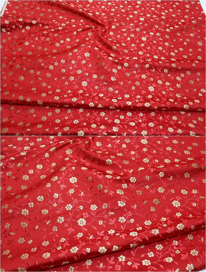 Floral Brocade Fabric: Chinese Style Silk Rayon Blend, 29.5" Wide