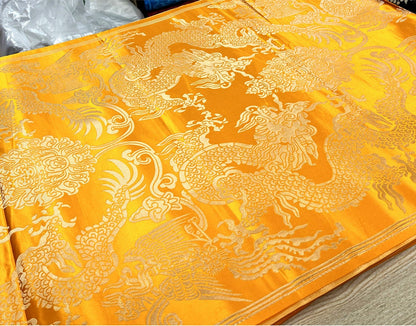Dragon Jacquard Satin Fabric: 29" Rayon Brocade by the Meter