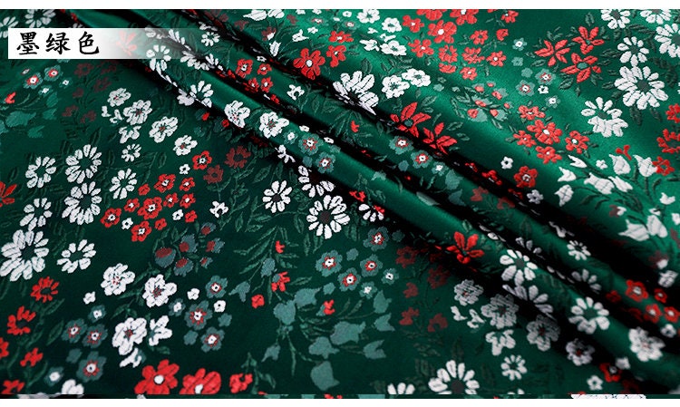 Floral Brocade Fabric: 45"W Silk Rayon Blend