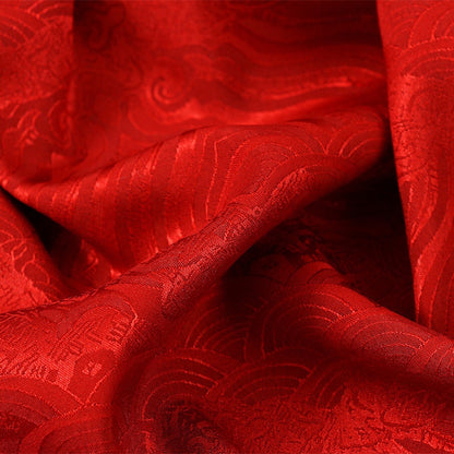 Red Jacquard Satin Fabric: 59" Wide, Upholstery, Costume, Decor