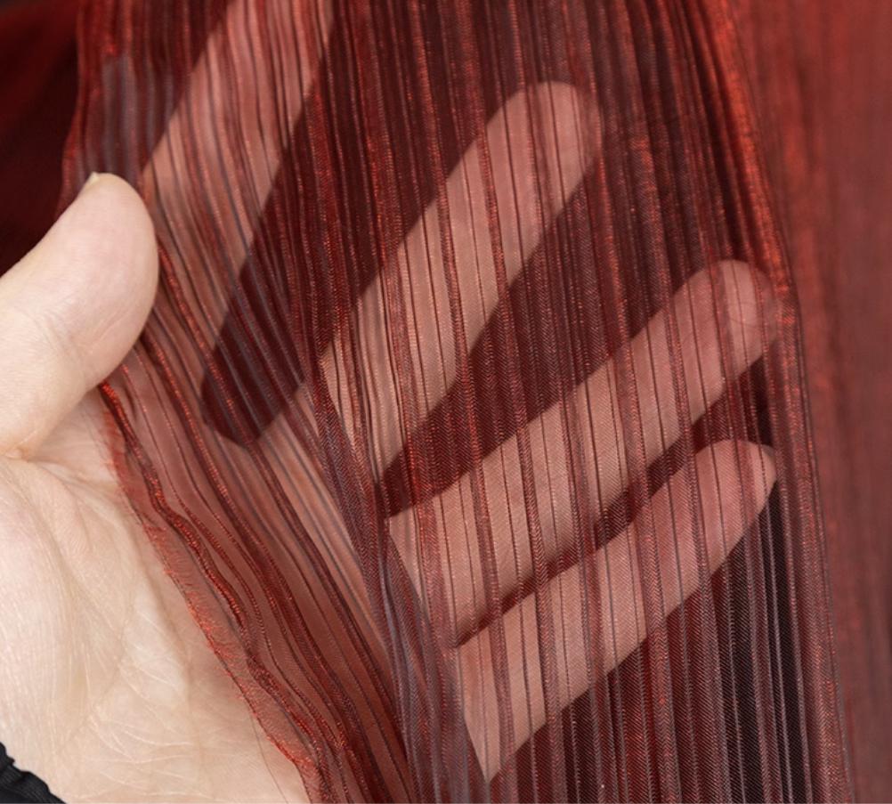 Two-Tone Pleated Organza Fabric: Fantasy Gradient Designer Material