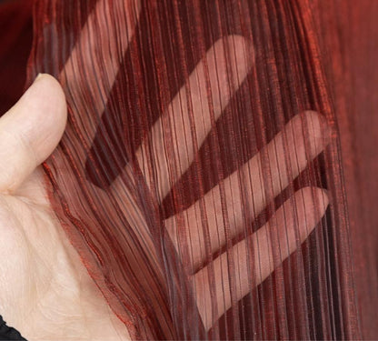 Two-Tone Pleated Organza Fabric: Fantasy Gradient Designer Material