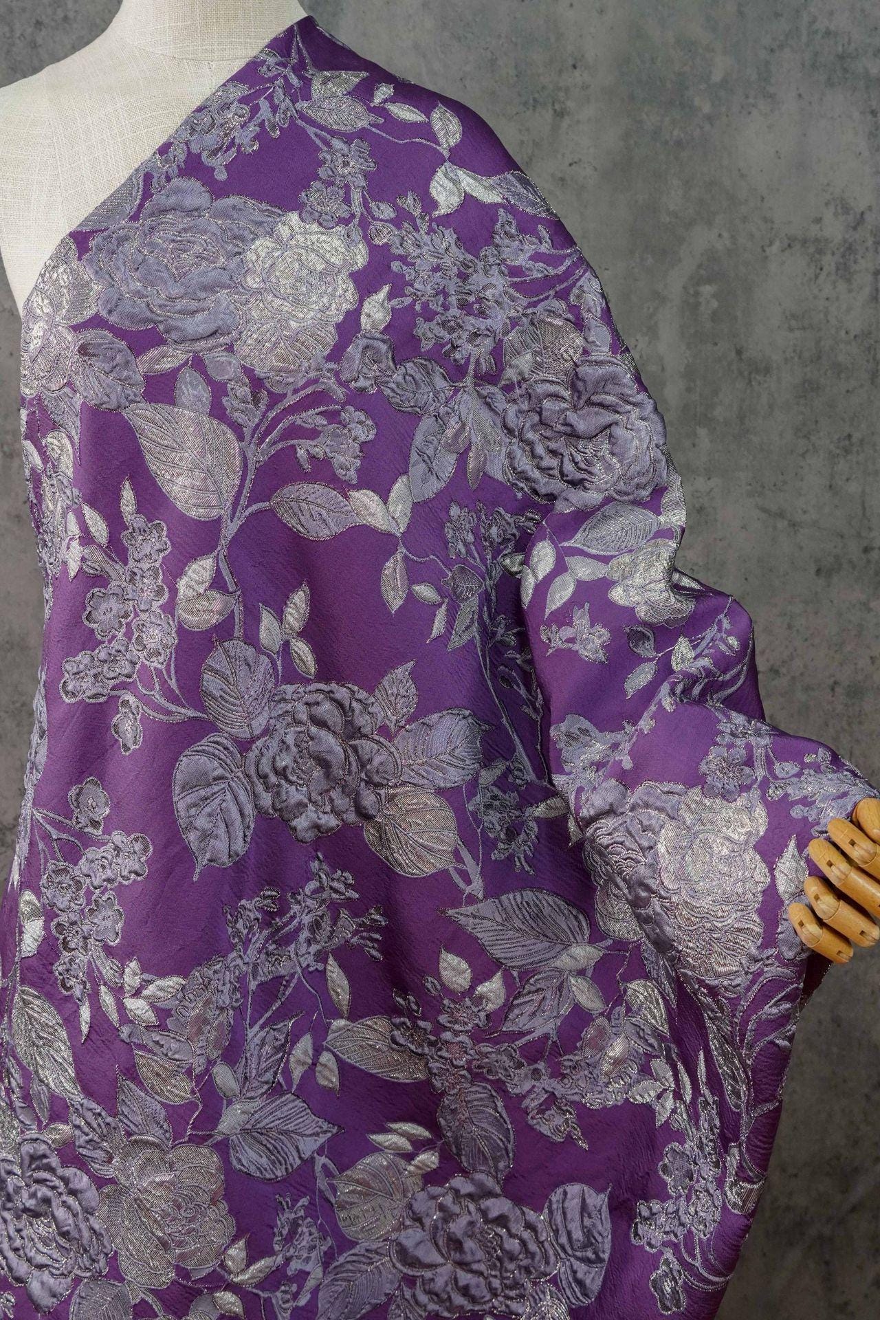 Embossed Floral Brocade Fabric ��� Gold Thread Upholste" Wide