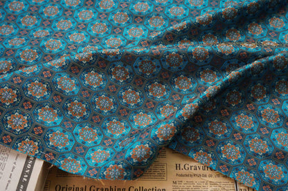 Song Dunhuang Silk Brocade Fabric: 58"W Tibetan Robe Cheongsam Material