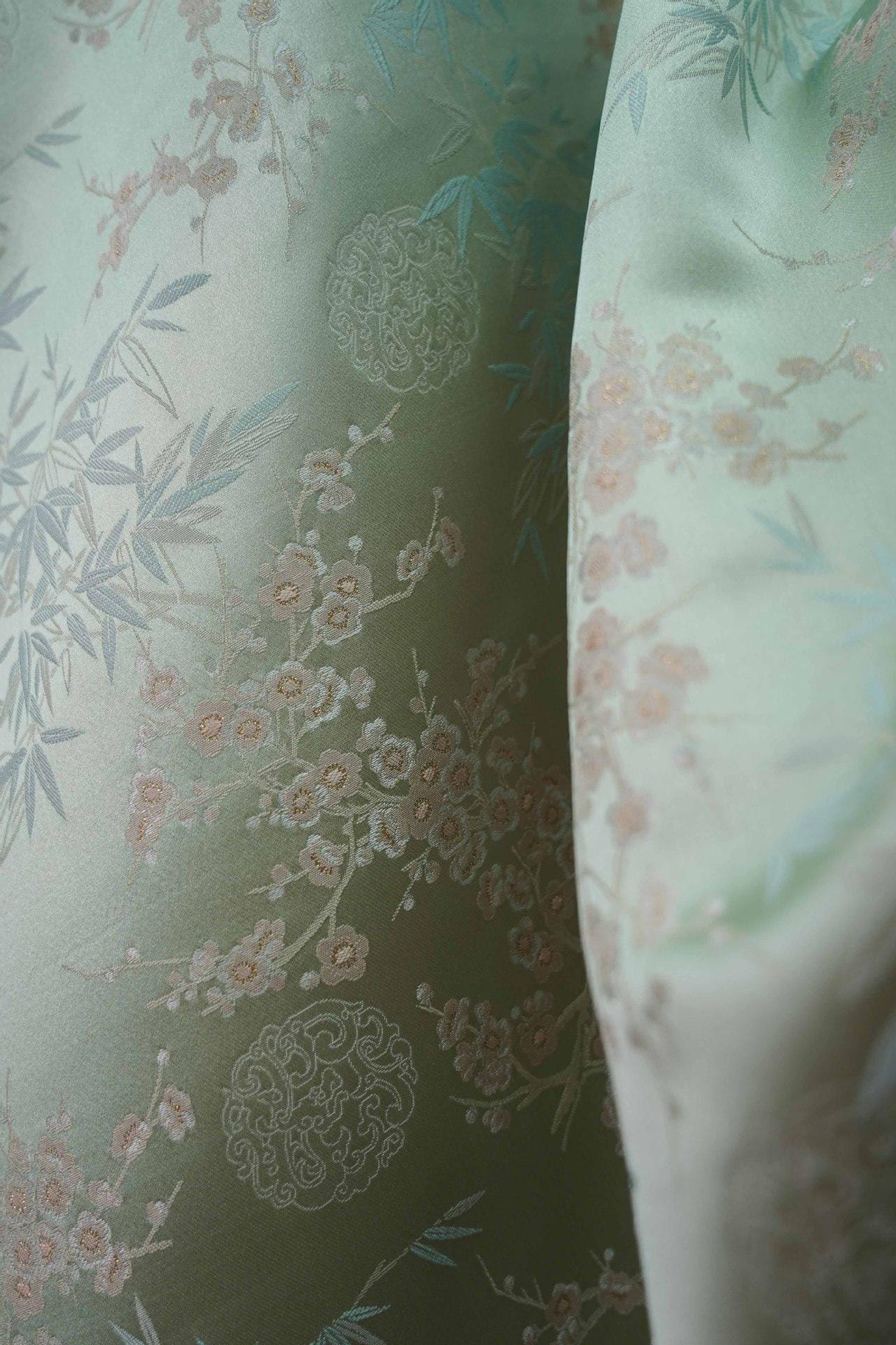 Bamboo Plum Brocade Fabric: 59" Wide Rayon Blend, Costume & Decor