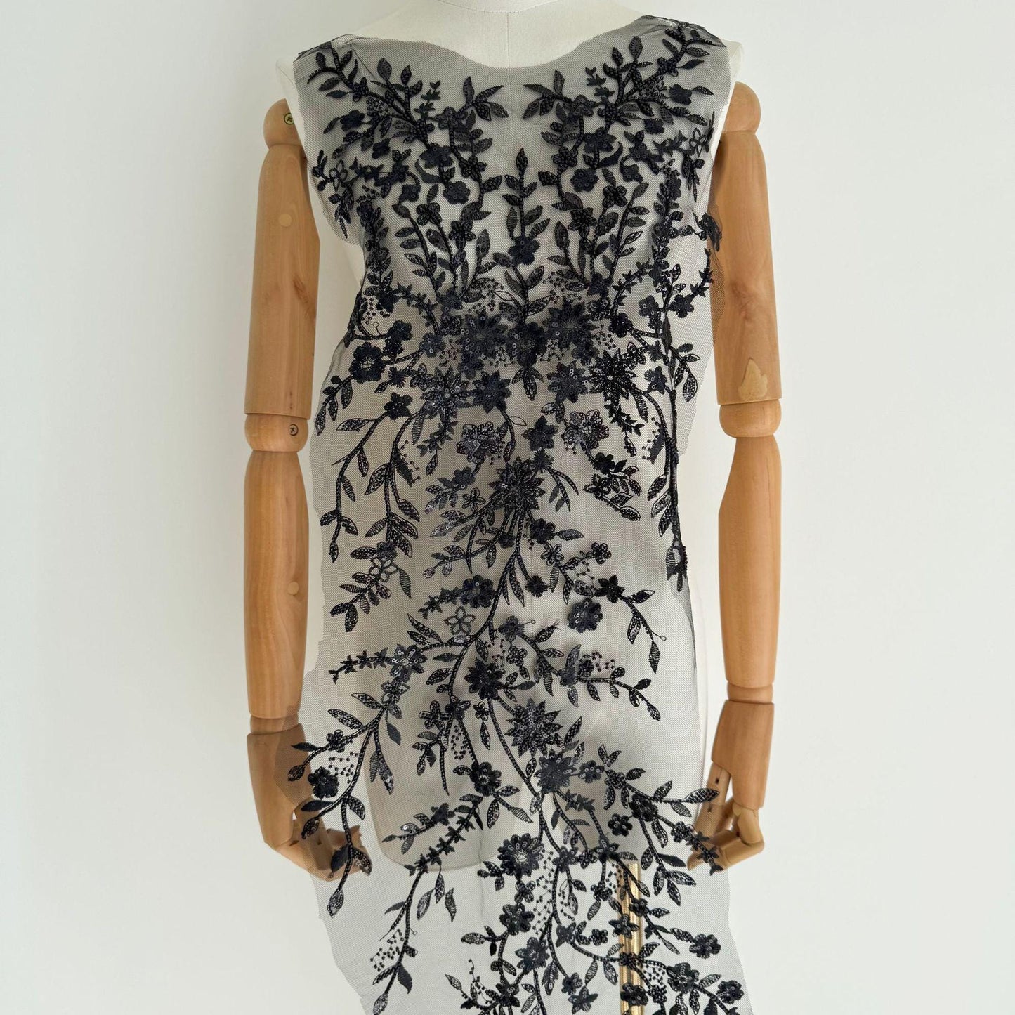 Elegant Gold Multicolor Beaded Sequin Lace Fabric for Wedding Dresses & Special Occasion Gowns