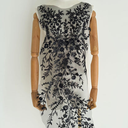 Elegant Gold Multicolor Beaded Sequin Lace Fabric for Wedding Dresses & Special Occasion Gowns