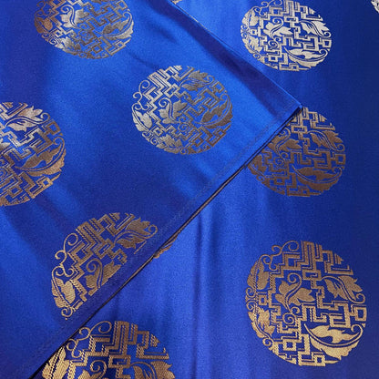 Silk Brocade Fabric: Mongolian Tibetan Style, 58" Wide - Costume, Decor