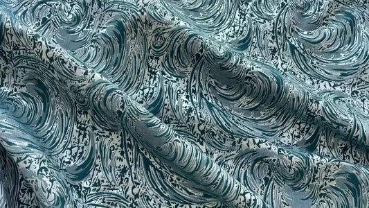 Tissu jacquard à fil argenté : revêtement d’ameublement à texture 3D, 157 cm de large