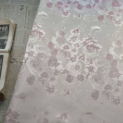 Reversible Rose Jacquard Fabric: Floral Embossed Weave, 65" Wide