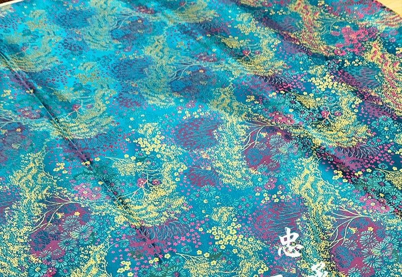 Galaxy Silk Brocade Fabric: 35" Wide Chinese Sewing Material - Poppylollipop
