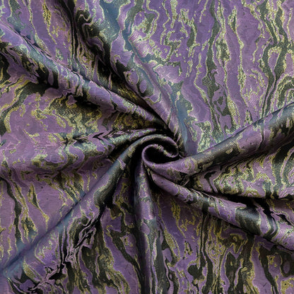 Gold Thread Jacquard Fabric: 3D Designer Upholstery, Costume, & Handbag Material