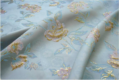 Tissu jacquard à motif floral : Damas rétro palais, 150 cm de large, vendu au mètre