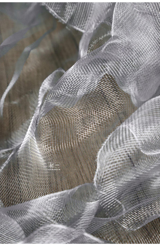 39"W Cloud and smoke into rain wire mesh fabric, Creative modeling steel hard mesh decoration fabric, Decor, Designer/Fabric wire by meter