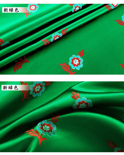Peony Flower Brocade Fabric: Wedding Damask Jacquard (29.5"W)