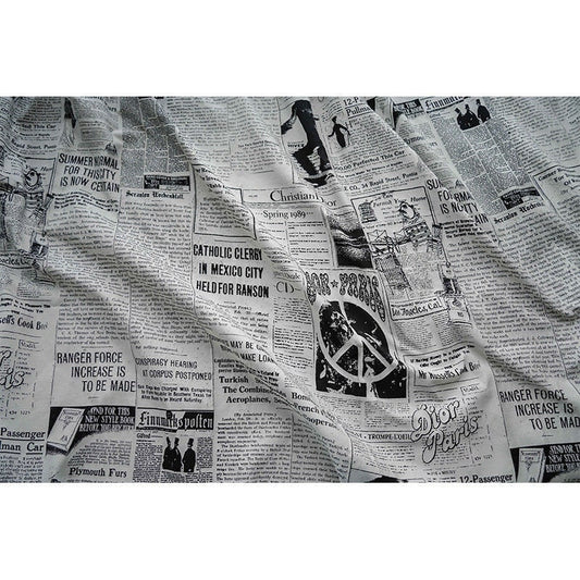 Tissu jacquard imprimé journal : ameublement, costumes et couture DIY - 137 cm de large
