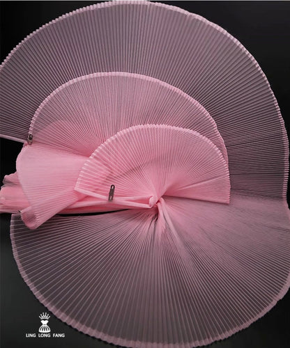 Pleated Organza Tulle Fabric: Stiff Yarn, 63" Wide Designer Material