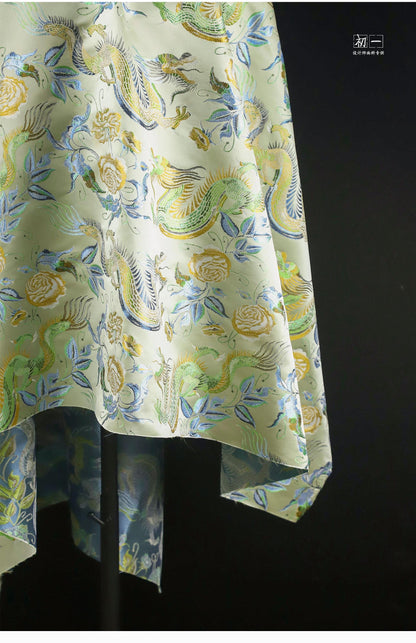 Dragon Jacquard Fabric: 59"W Polyester Damask for Sewing & Decor
