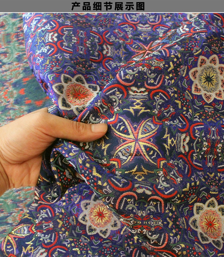 Exotic Thangka Pattern Brocade Fabric: Tibetan Jacquard Satin