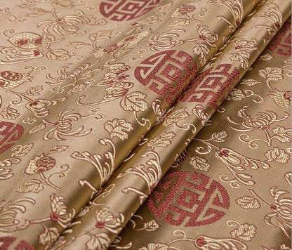 Pomegranate Brocade Fabric: 59" Wide Jacquard Silk Rayon Blend