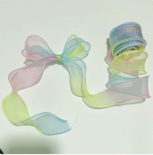 Gradient Organza Ribbon: 4cm Fishtail Yarn, DIY Crafts (10 Yards)