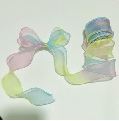 Gradient Organza Ribbon: 4cm Fishtail Yarn, DIY Crafts (10 Yards)