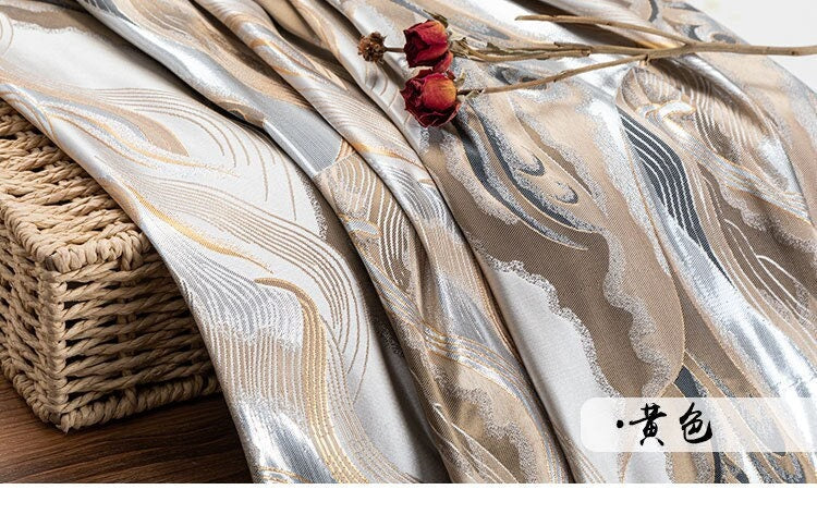 Japanese Nishijin Silk Brocade Fabric: 3D Wave Jacquard, Upholstery & Sewing, 29.5"/59" Wide