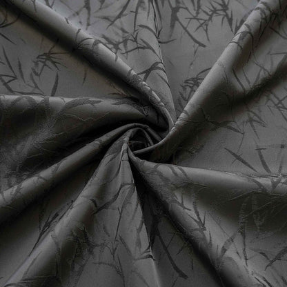 Black Bamboo Damask Brocade Fabric: 55"W Polyester Rayon Blend